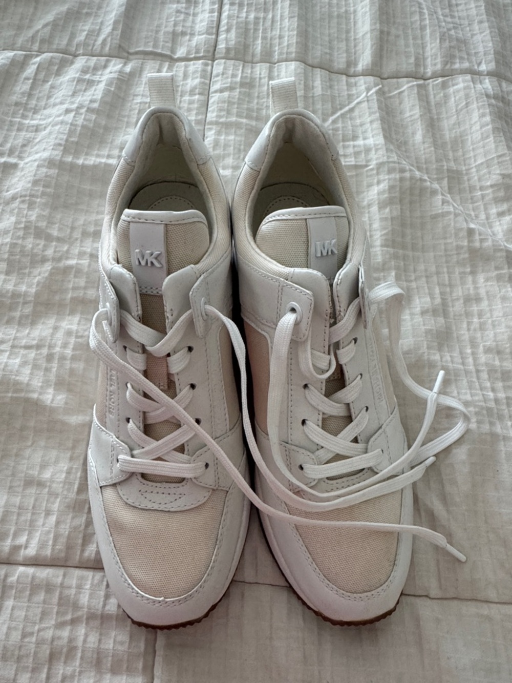 Michael Kors White and Cream Low-Top Sneakers - Picture 2 of 5